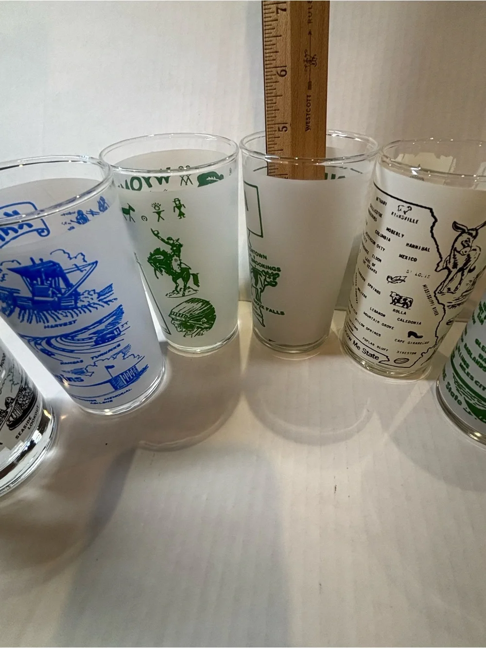 Souvenir State JGlass Set - Assorted Green, Blue, Brown, Black lot of 7